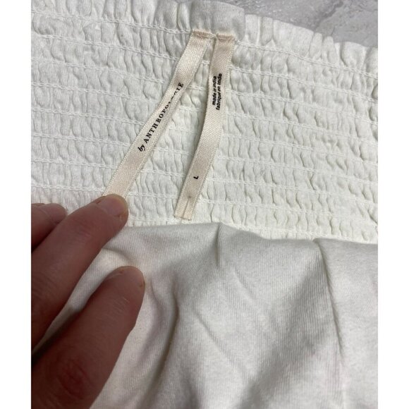 NWT By Anthropologie Strapless Ruffle Ivory Top-sz Large - Picture 8 of 10